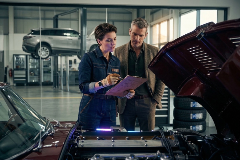 auto service advisor career skills in a busy dealership service lane