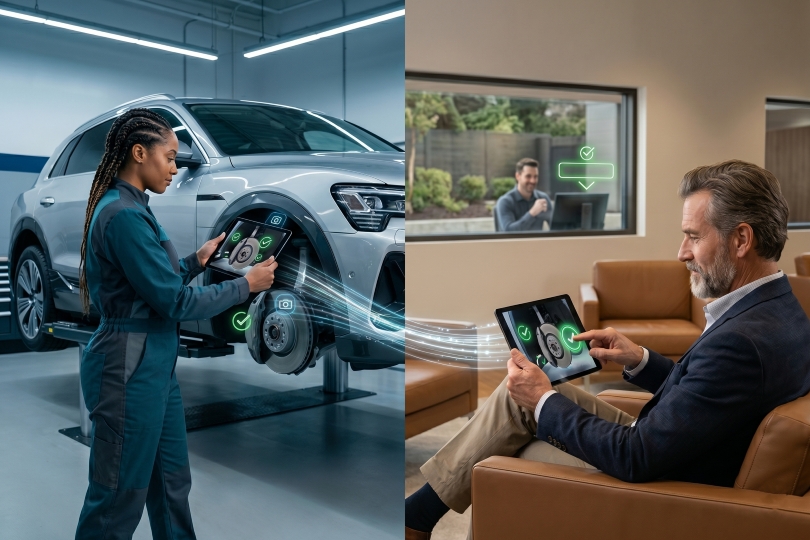 service advisor using video inspection to improve customer repair confidence and trust