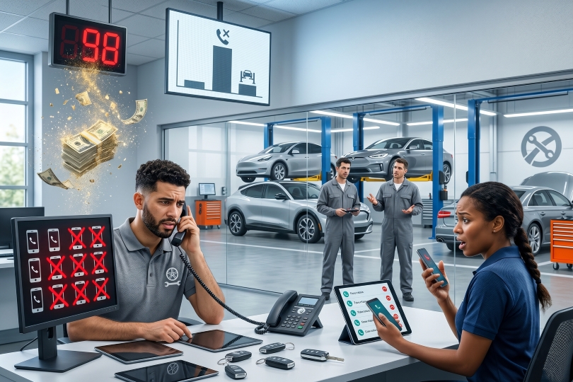 service advisor missing inbound calls during peak hours causing dealership revenue loss