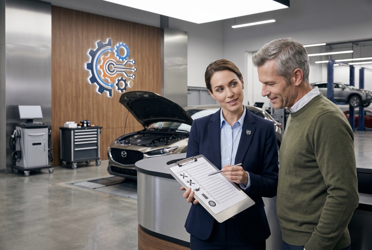 dealership service advisor documenting vehicle concerns during customer write up process