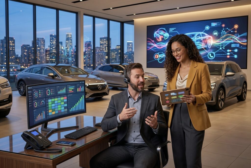 service advisor using phone scripts to book dealership appointments and handle customer calls