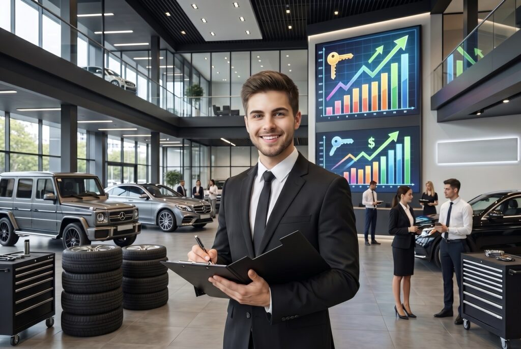 service manager salary data displayed on automotive industry compensation benchmark chart