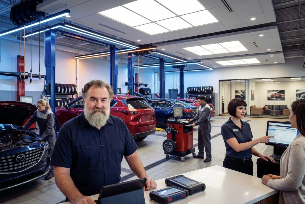 auto service turnaround strategy implemented by dealership manager to boost technician efficiency and profit