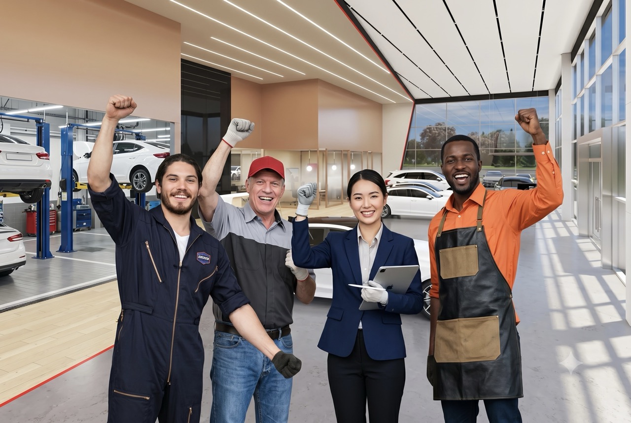 advisor technician teamwork improving communication and workflow on dealership service drive