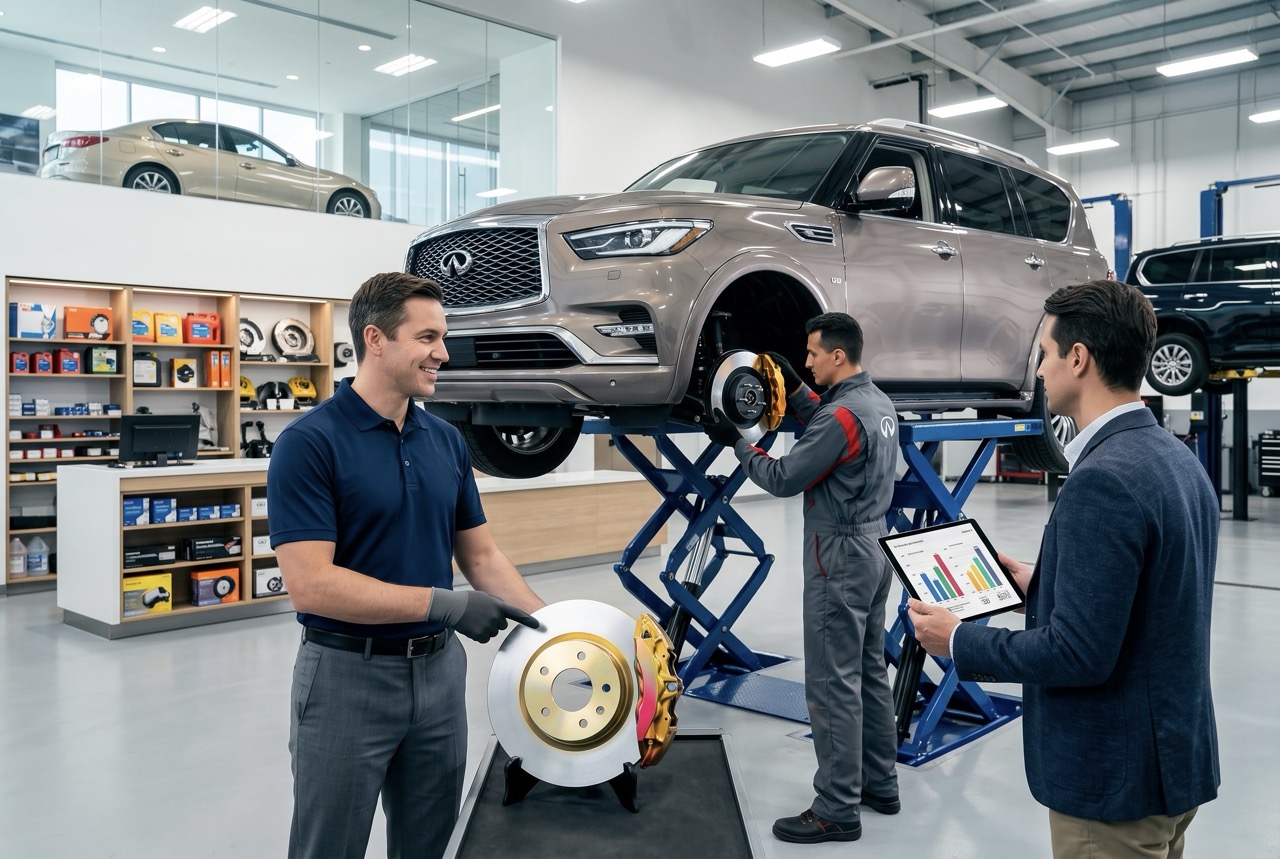 parts manager and service advisor collaborating to boost dealership service and parts profitability