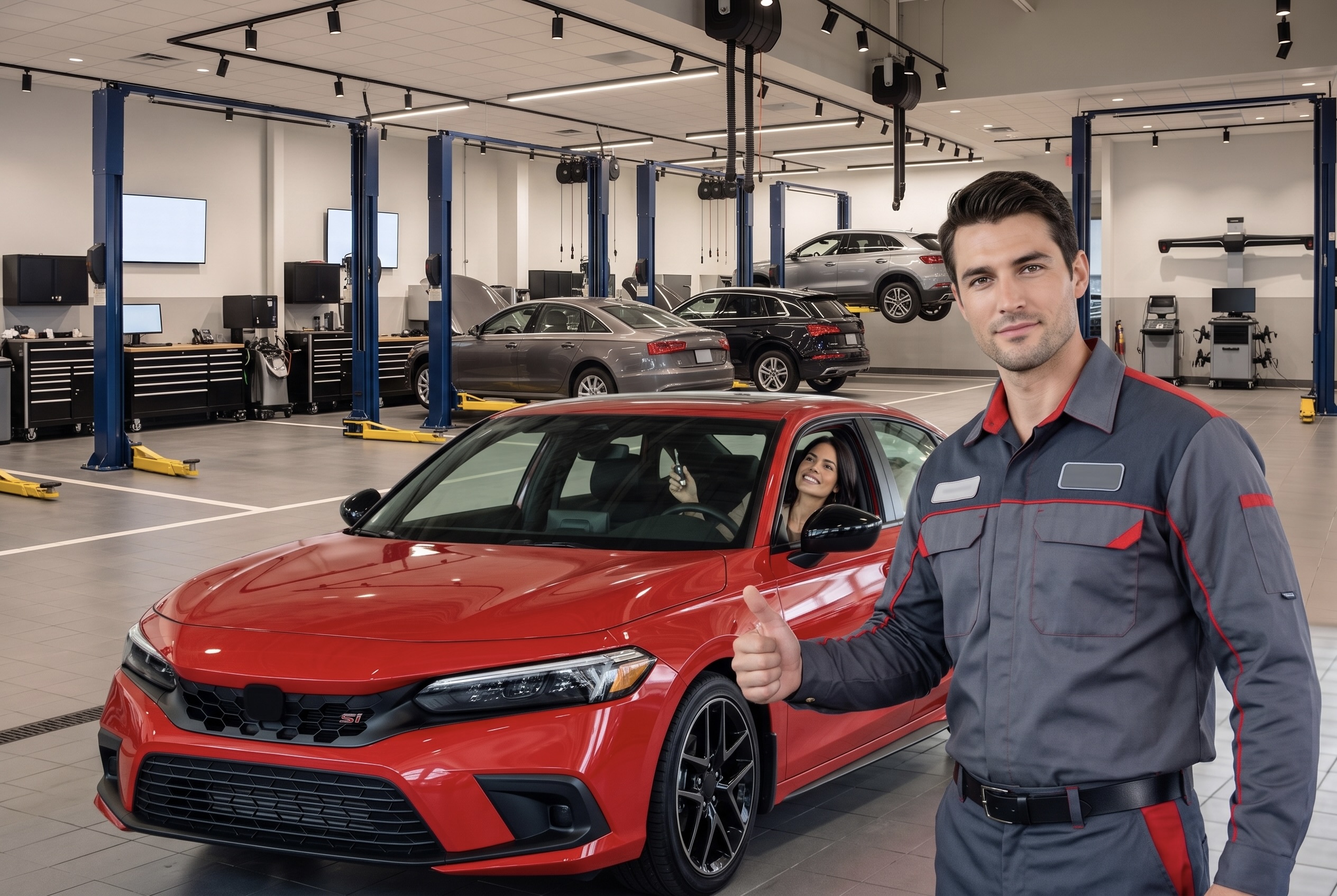 sales team collaborating with service advisors to spot hidden buyers in dealership service lane