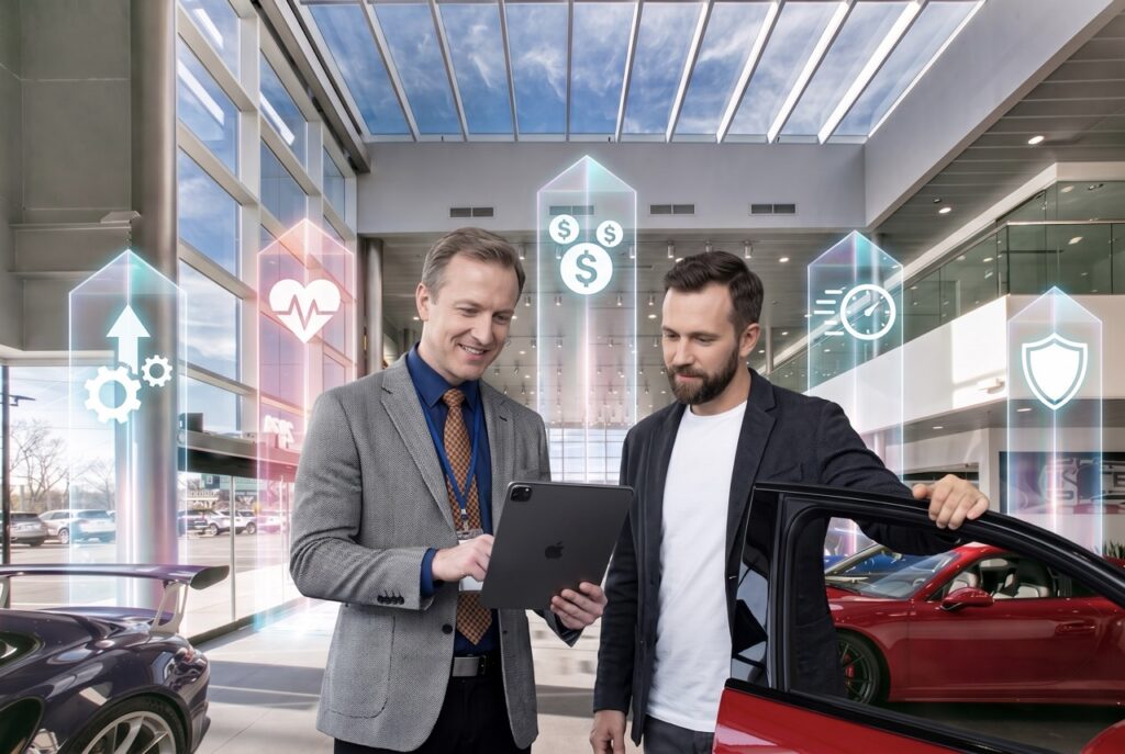 dealership service metrics tracked on performance dashboard showing labor sales and technician productivity